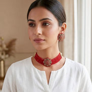 Midnight Dahlia Bead Choker Set