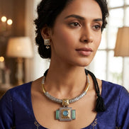 Sea-Mist Sage Dual-Tone Hasli Set