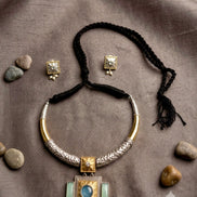 Sea-Mist Sage Dual-Tone Hasli Set