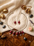 Ruby Droplet Hasli Necklace Set