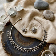 Pearl-Kissed Moon Hasli & Jhumka Set.