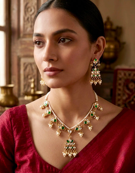 Blossom White Festive Necklace Set