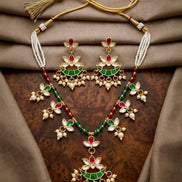Emerald Blossom Festive Necklace Set