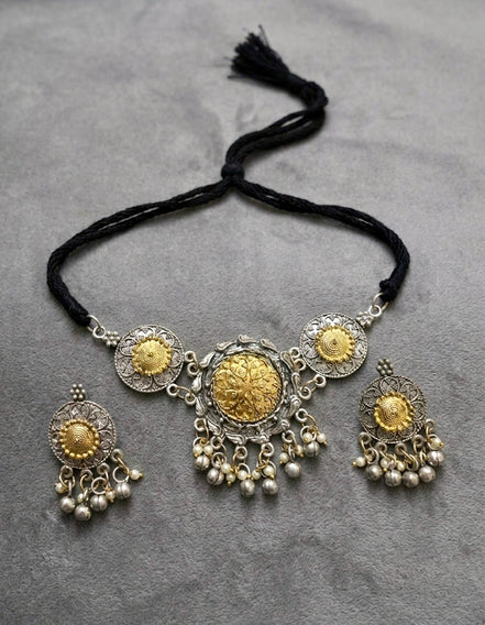 Golden Sunflower Choker Set