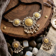Golden Sunflower Choker Set