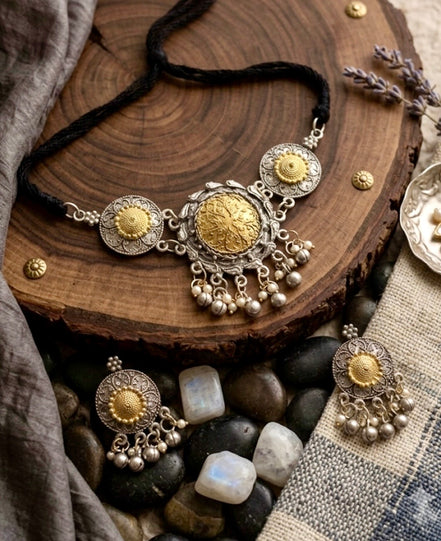 Golden Sunflower Choker Set