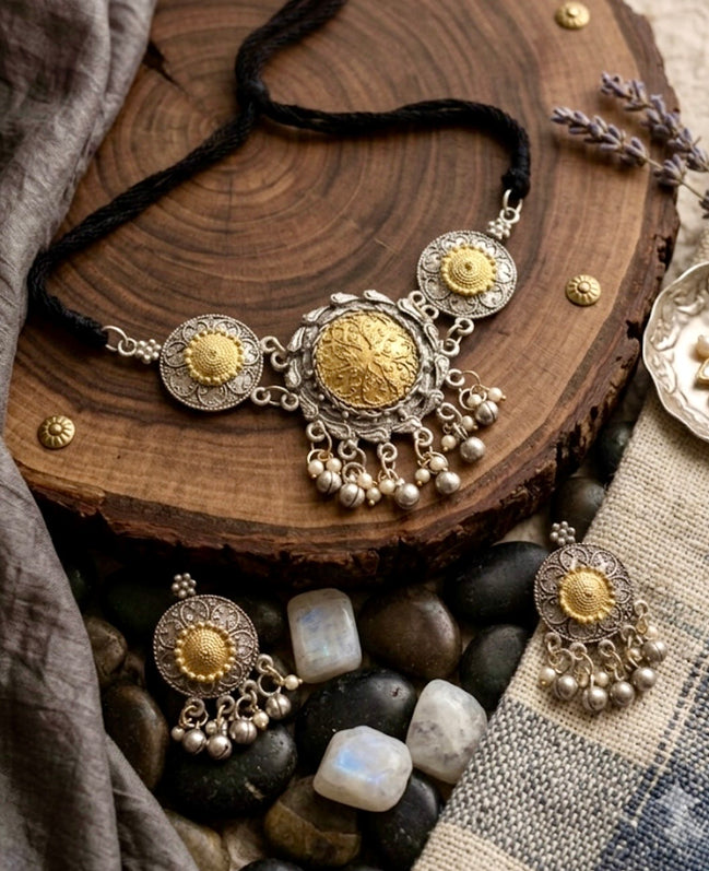 Golden Sunflower Choker Set