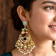 Rainbow Chandbali Jhumkis