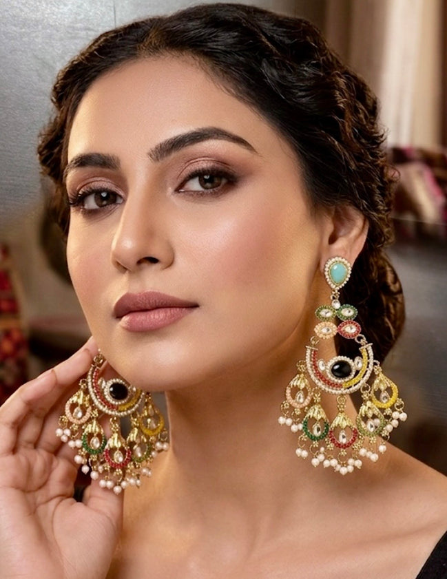 Rainbow Chandbali Jhumkis
