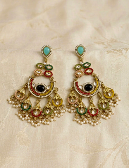 Rainbow Chandbali Jhumkis