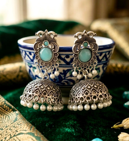 Black Oxidised jhumki