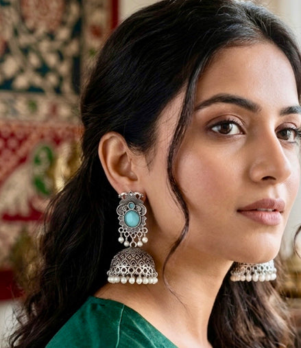 Black Oxidised jhumki