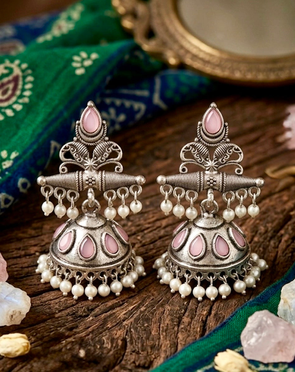 Oxidised Silver Jhumki