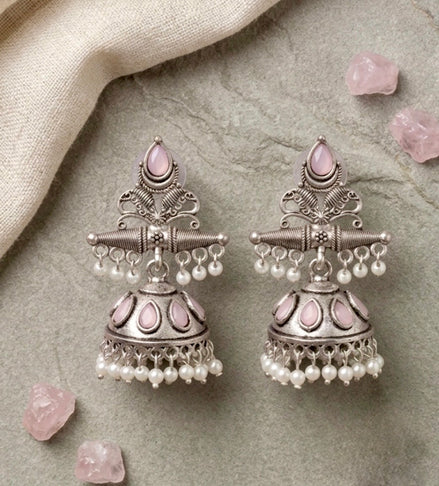 Oxidised Silver Jhumki
