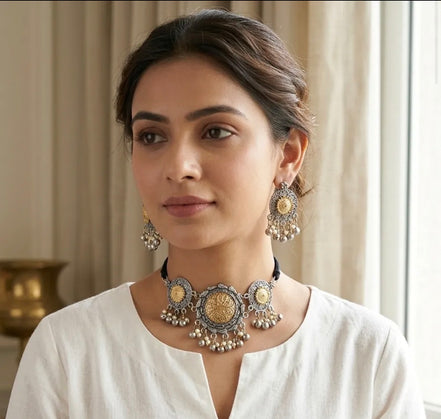 Golden Sunflower Choker Set