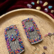 Teejh Ganavi Stone Silver Oxidised Earring.