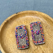Teejh Ganavi Stone Silver Oxidised Earring.