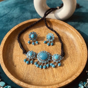 Anjum Choker Turquoise Set