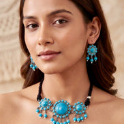Anjum Choker Turquoise Set