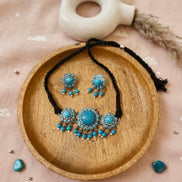 Anjum Choker Turquoise Set