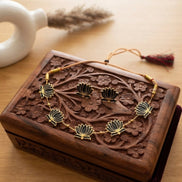 Black Enamel Lotus Choker Set