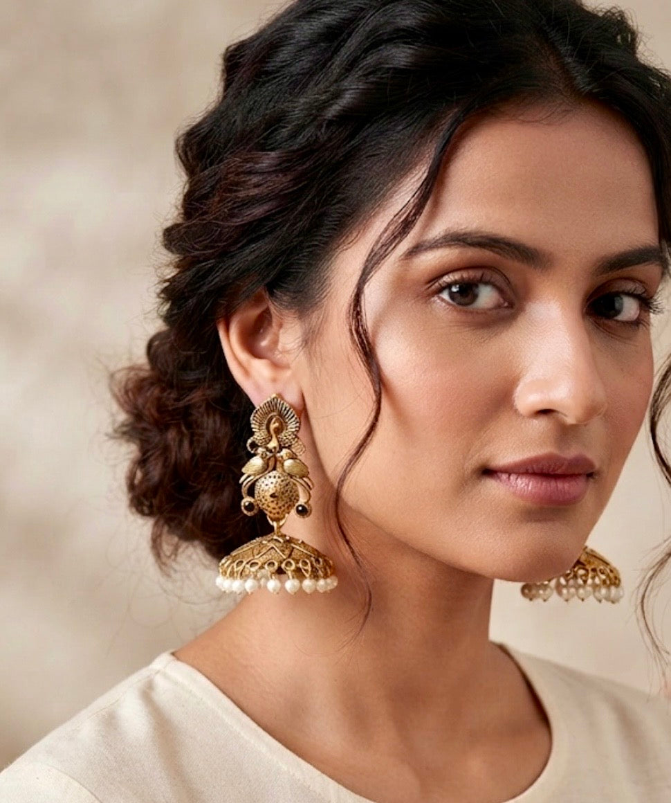 Mayur Black Pankh Jhumka