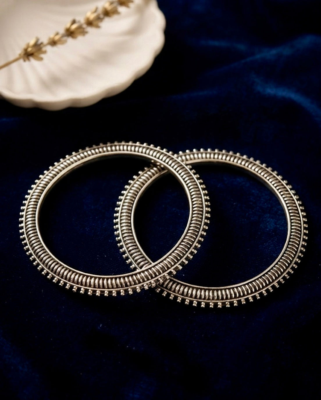 Zenia Multi-Wrap Oxidised Kada (Set Of 2)