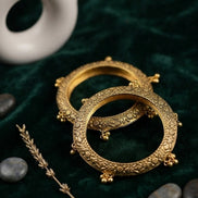 GOLDEN Oxidized Ghungroo Bangles Set Of 2