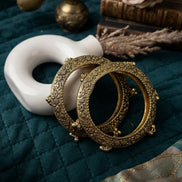 GOLDEN Oxidized Ghungroo Bangles Set Of 2