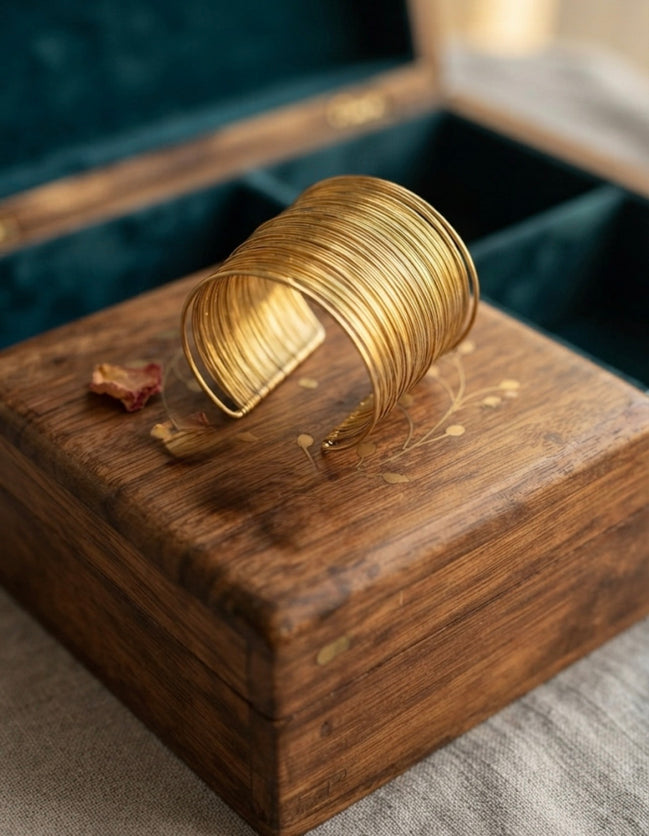 Aura Multi-Wire Golden Bracelet