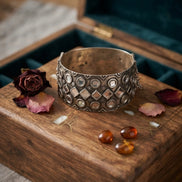 Zoya Mirror-Work Silver Cuff