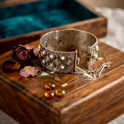 Zoya Mirror-Work Golden Silver CUFF