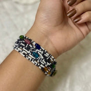 Midnight Mosaic Multi-Strand Beaded Bracelet