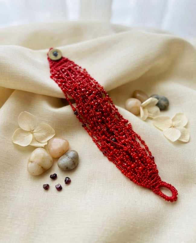 MooseRed Multi-Strand Beaded Bracelet