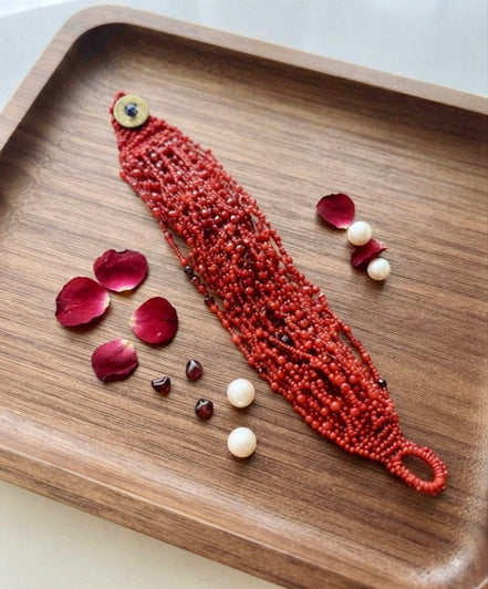 MooseRed Multi-Strand Beaded Bracelet