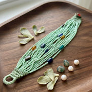 Sage Multi-Strand Gem Bracelet