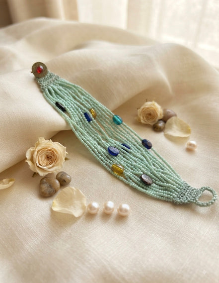 Sage Multi-Strand Gem Bracelet