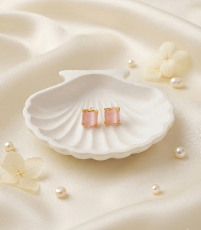 Blush Quartz Studs