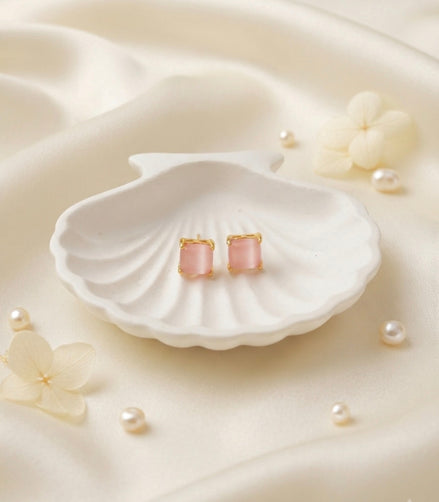 Blush Quartz Studs