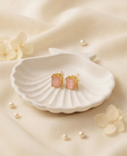 Blush Quartz Studs