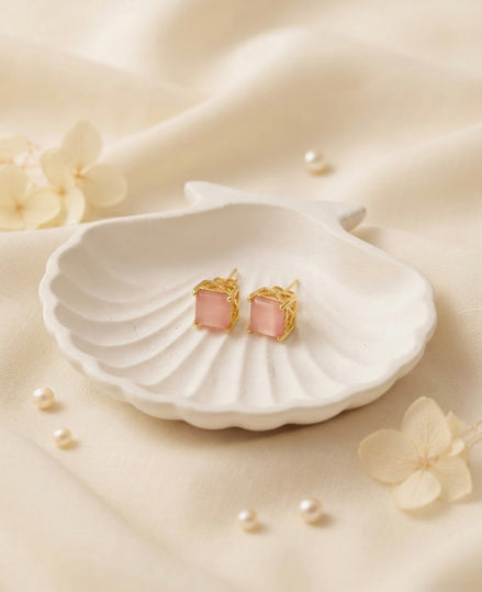 Blush Quartz Studs