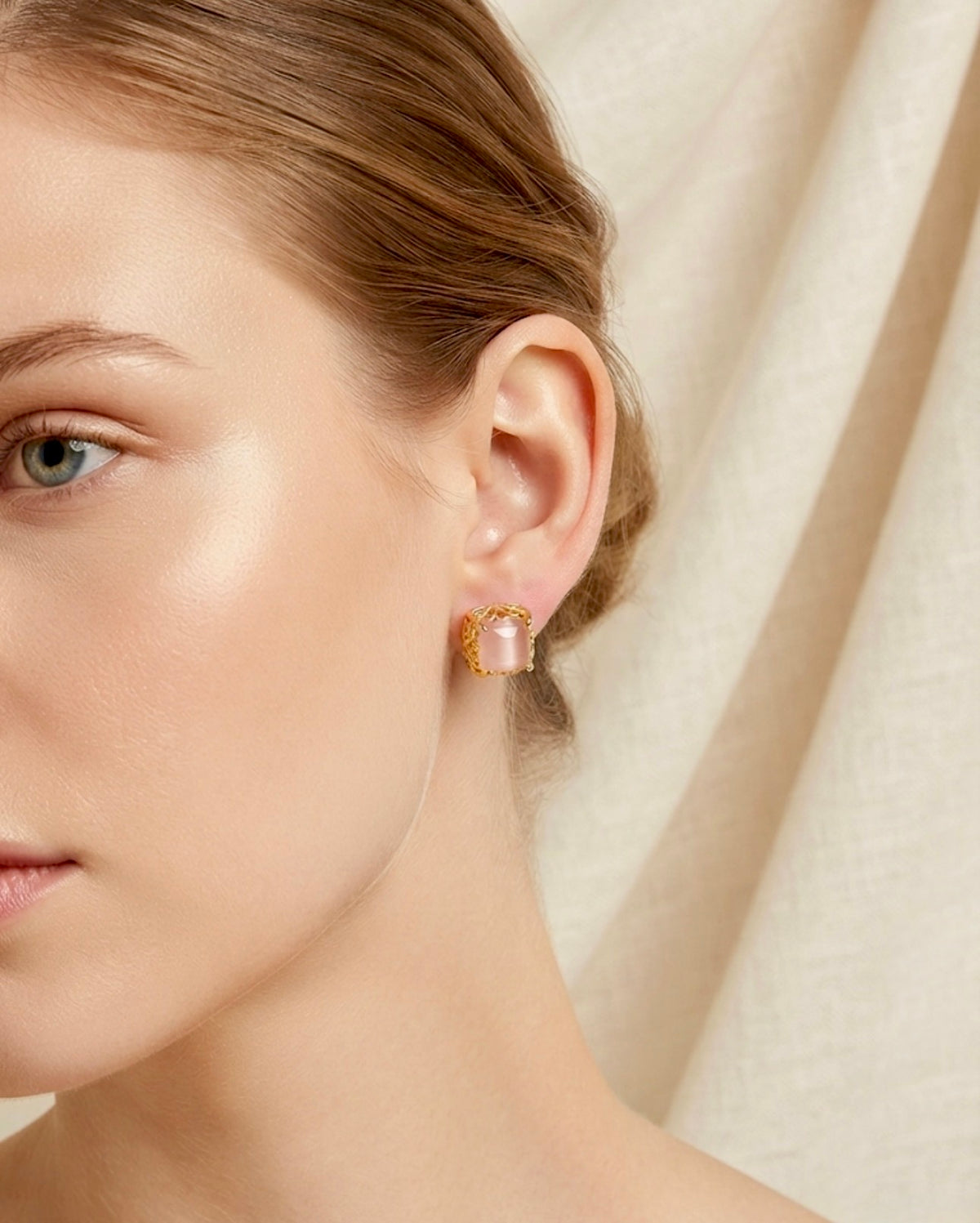 Blush Quartz Studs