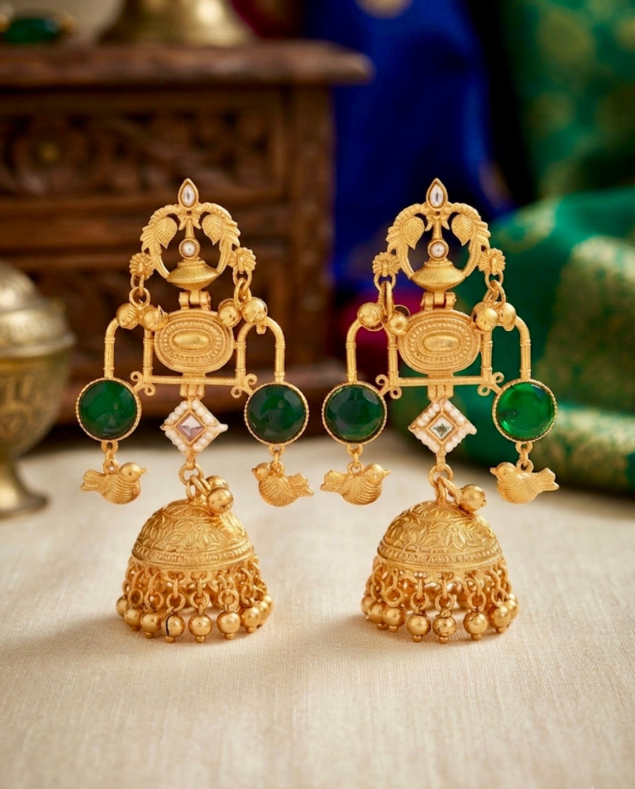 Vrindavan  Brass Jhumkas