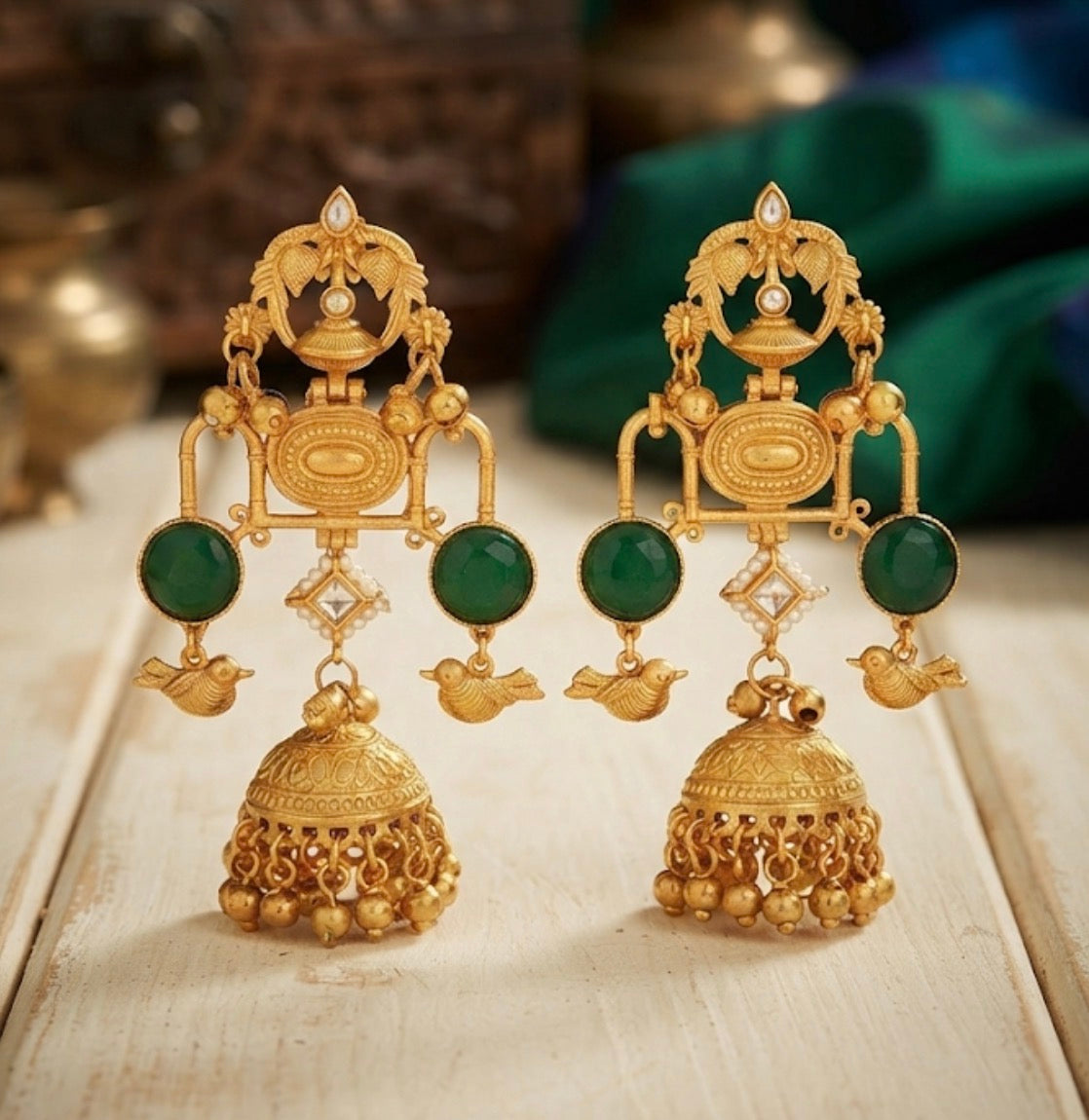 Vrindavan  Brass Jhumkas