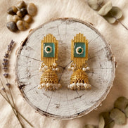 Mint Daisy Jhumkis