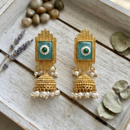 Mint Daisy Jhumkis