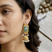 Mint Daisy Jhumkis