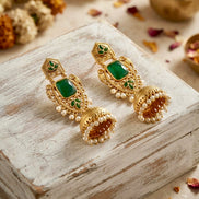 Rajkumari Emerald Jhumkas