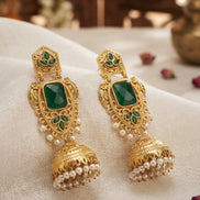Rajkumari Emerald Jhumkas