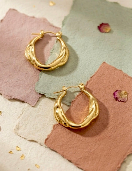 Wavy Twist Hoops